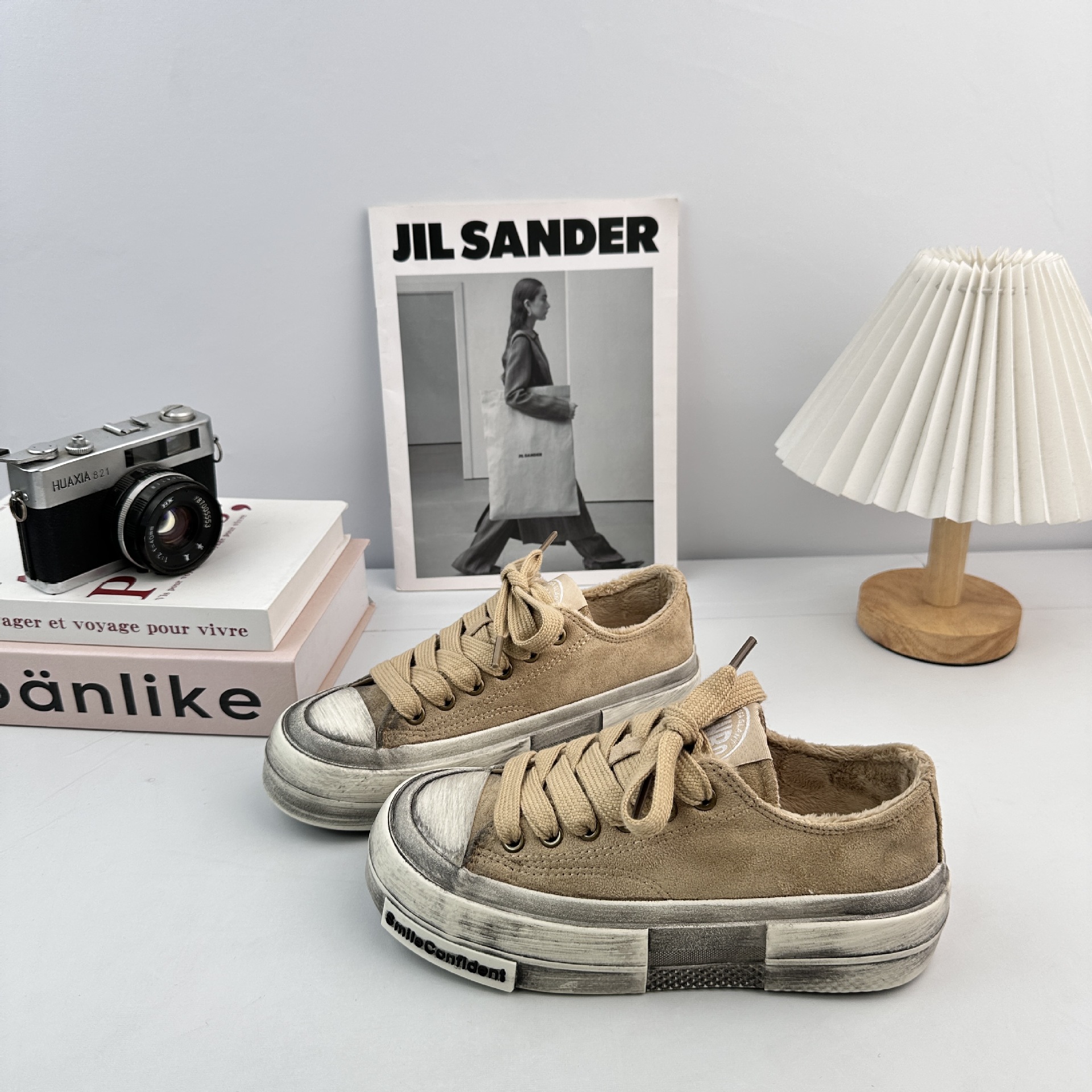 YUANBO2025 invierno retro hacer viejos zapatos de lona para mujeres aumentando la altura de los zapatos de skate casuales de base gruesa coreana zapatos de mujer