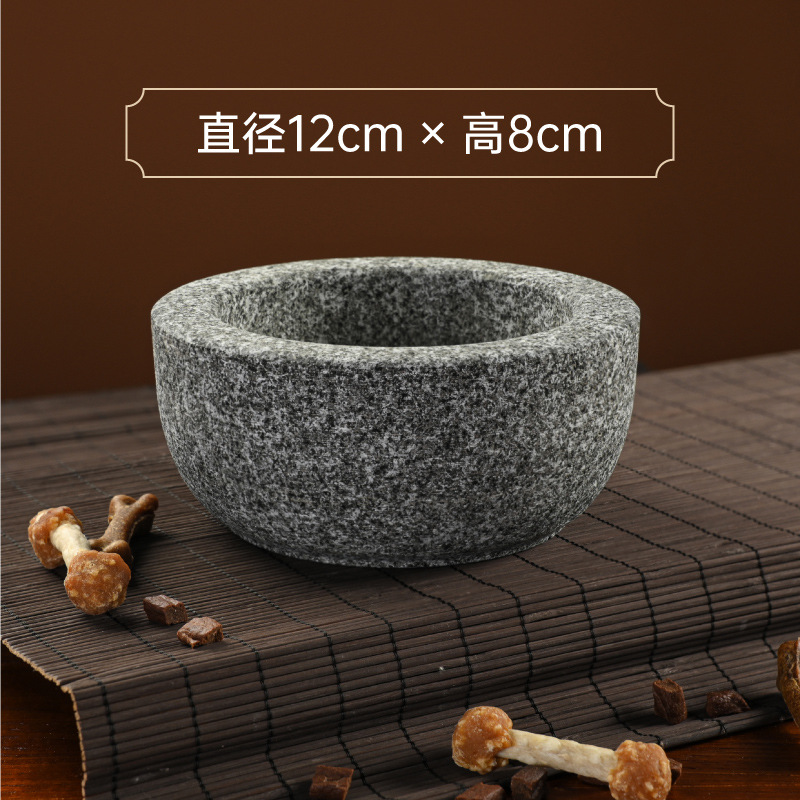 참깨회색 두껍고 무거운 돌그릇 직경 12cm