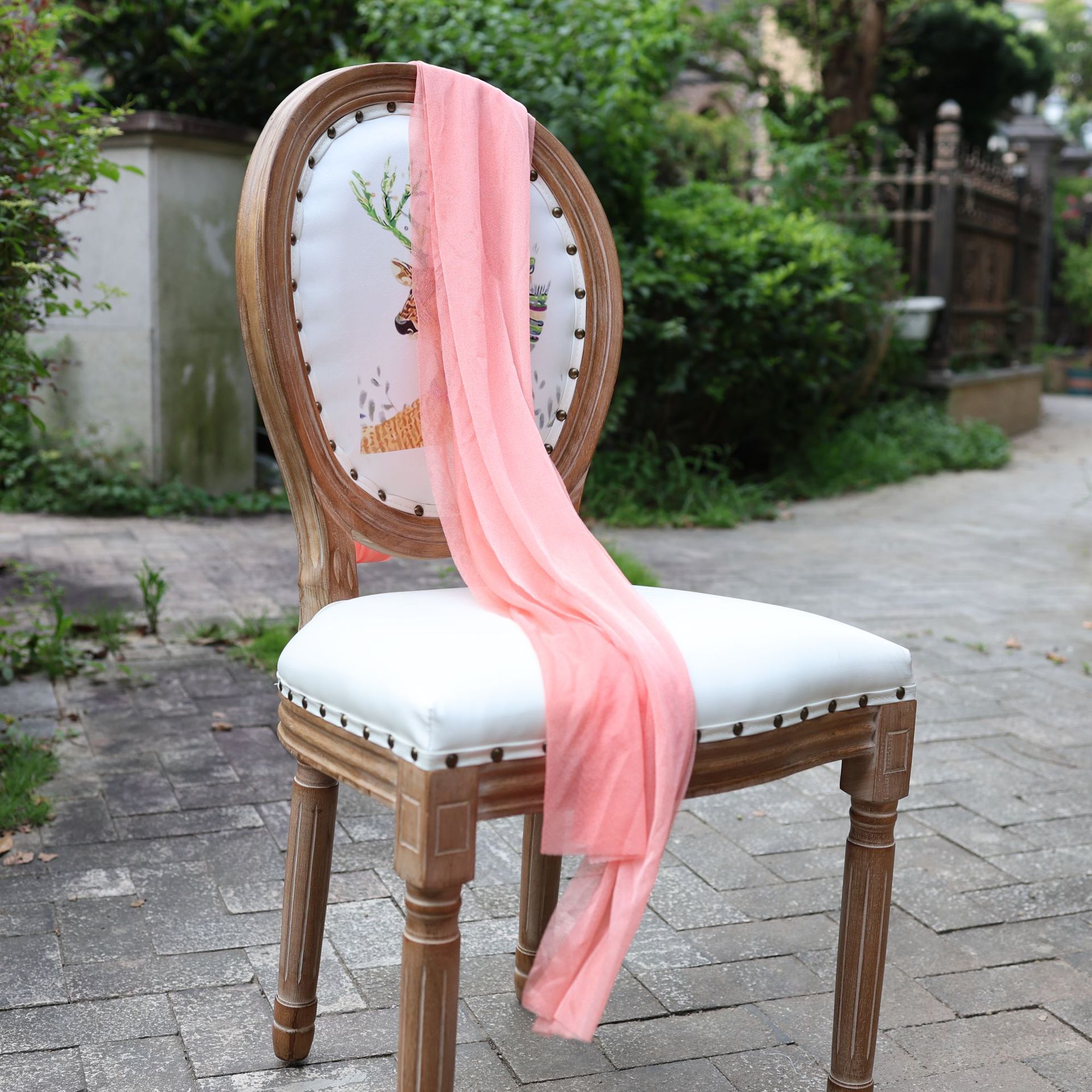 Cortina de belleza cortina arco de boda césped decoración al aire libre tabla bandera cortina cortina chiffon