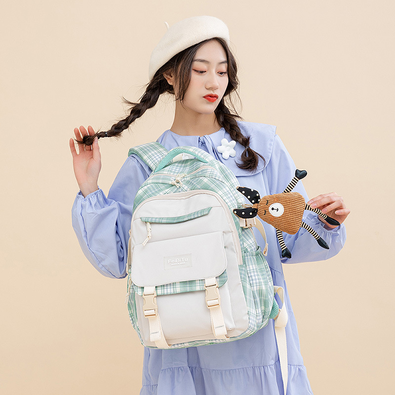 中学生大容量双肩包ins日系初中生书包女韩版chic森系少女jk背包