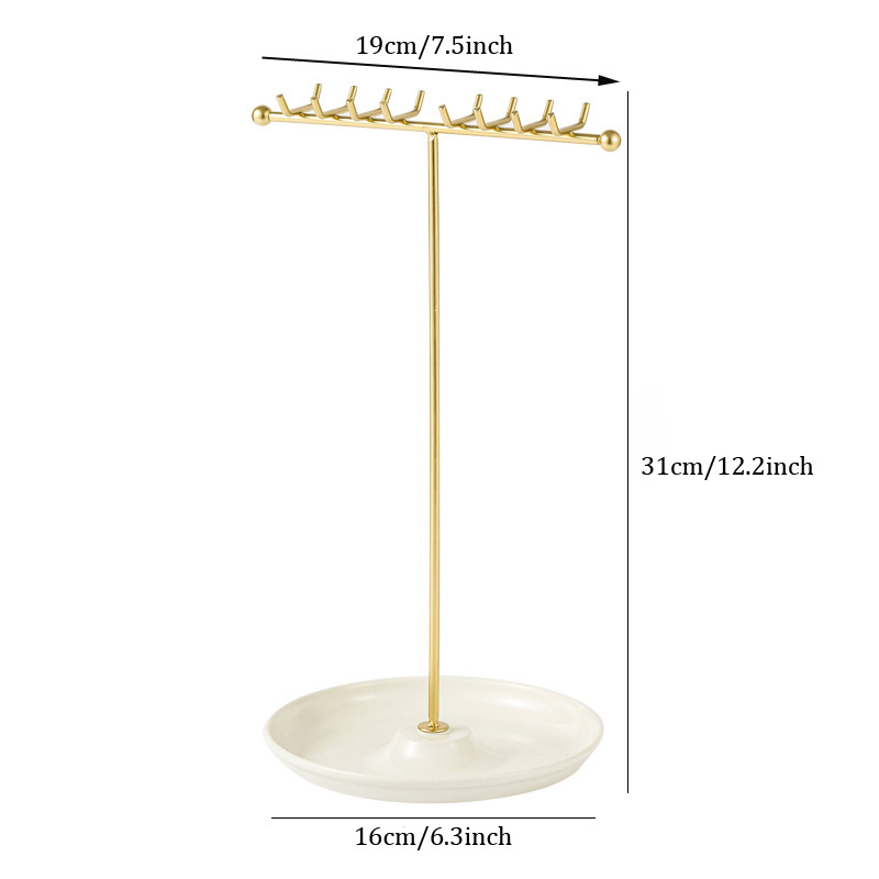 1 Piece Quantity 1 Piece Metal Iron Modern Style Classic Style Double Row 8 Hook Jewelry Display Jewelry Rack