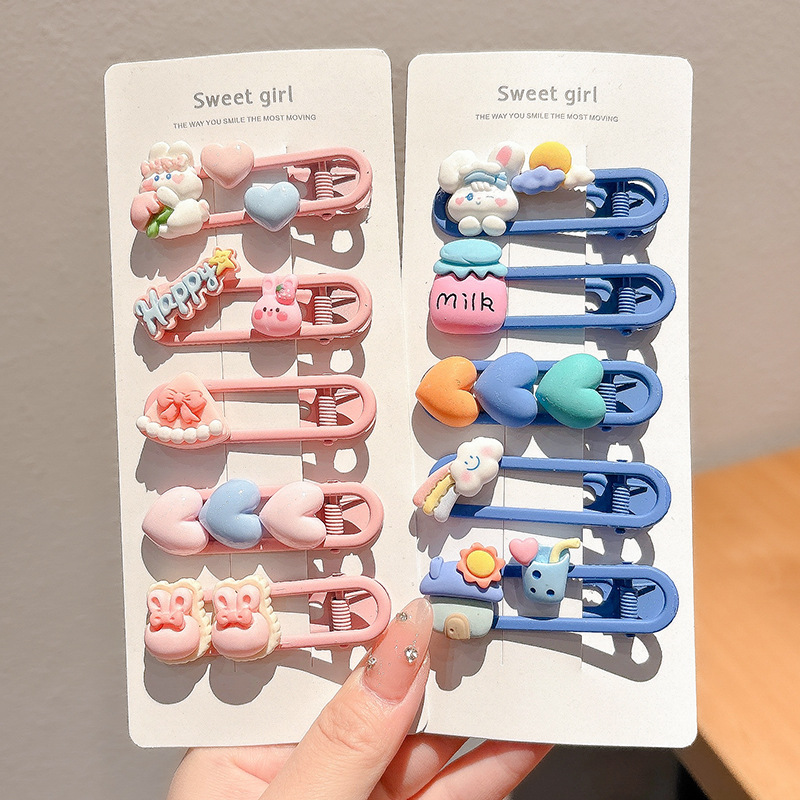 2024 nuevo clip BB de color lindo clip de cabello de boca de pato chica lateral clip de frange para niños tocado tarjeta de cabello rotura