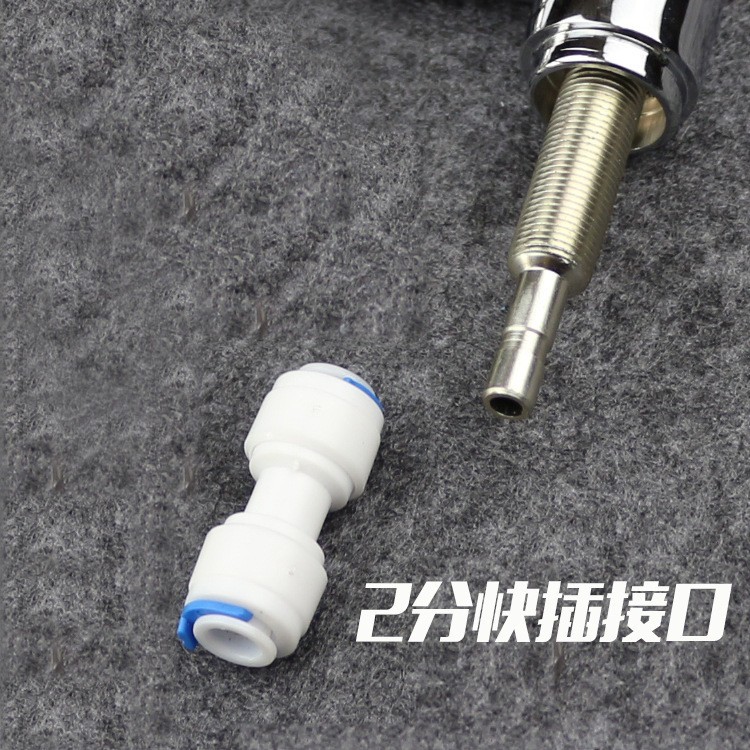 2 puntos conexión rápida grifo de salida doble aleación tres tenedor grifo de agua potable directa purificación de agua pura grifo de cuello de cisne curvo grande