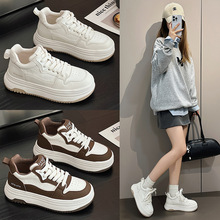 Eva真皮高帮鞋女2025秋冬新款加绒女鞋超轻软底运动休闲平底板鞋