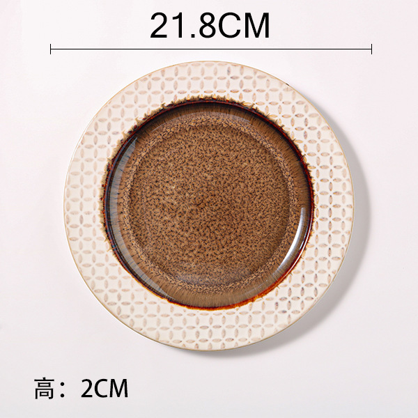 欧式陶瓷餐盘釉下彩手绘盘子家用菜盘沙拉盘创意水果盘牛排盘平盘|undefined