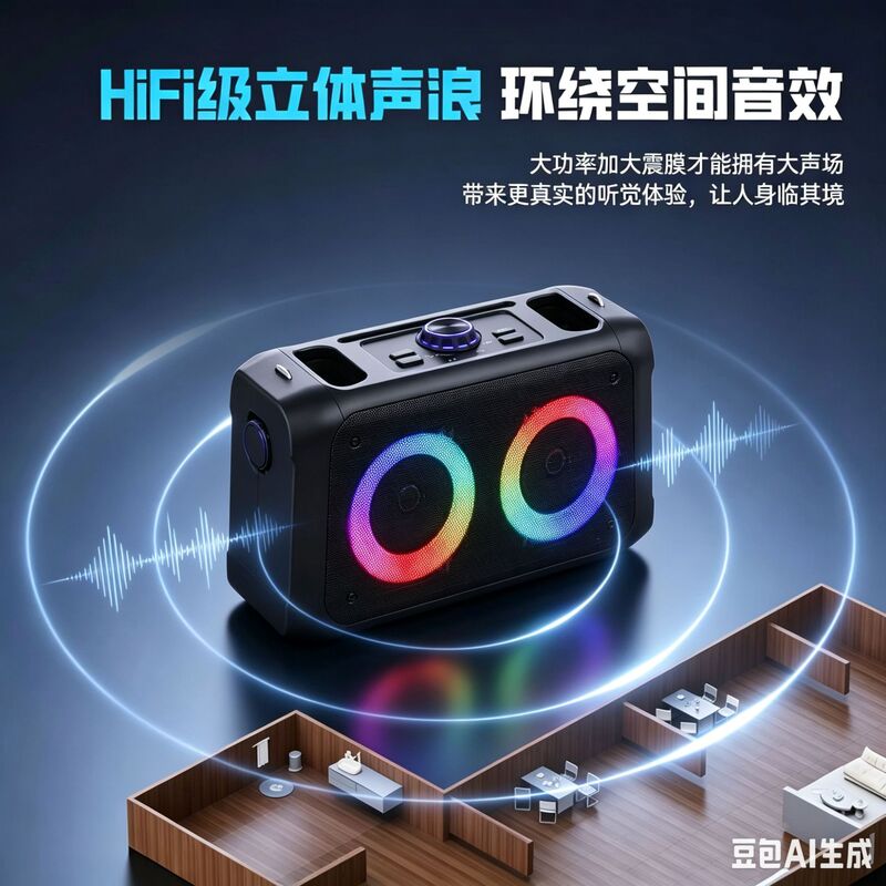 Outdoor Camping Party Bluetooth Speaker Dual 3inch Rgb Colorful Light Speakers Portable Wireless Subwoofer Speaker Outdoor Camping Party Bluetooth Speaker Dual 3inch Rgb Colorful Light Speakers Portable Wireless Subwoofer Speaker