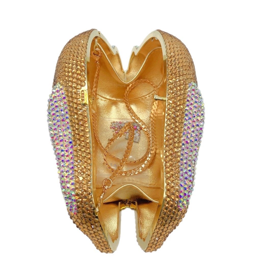 Rabbit clutch conejo transfronterizo bolsa de diamantes para la cena europea y americana bolsa de diamantes de mano adornamiento de conejo de cristal