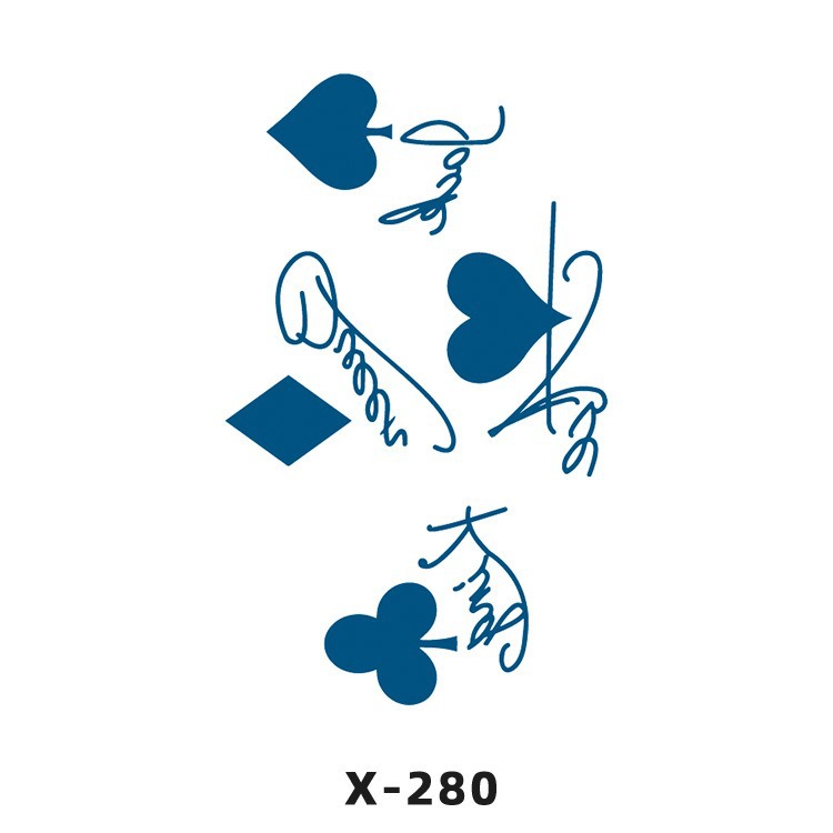 Arco de flor pequeña pegatinas de tatuaje fresco 3D dibujos animados transfronterizo Henna rosa impermeable texto en inglés pegatinas de tatuaje