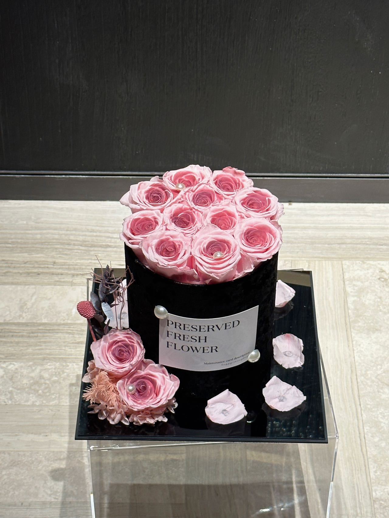 샤넬 스타일 포옹 버킷-핑크 매화