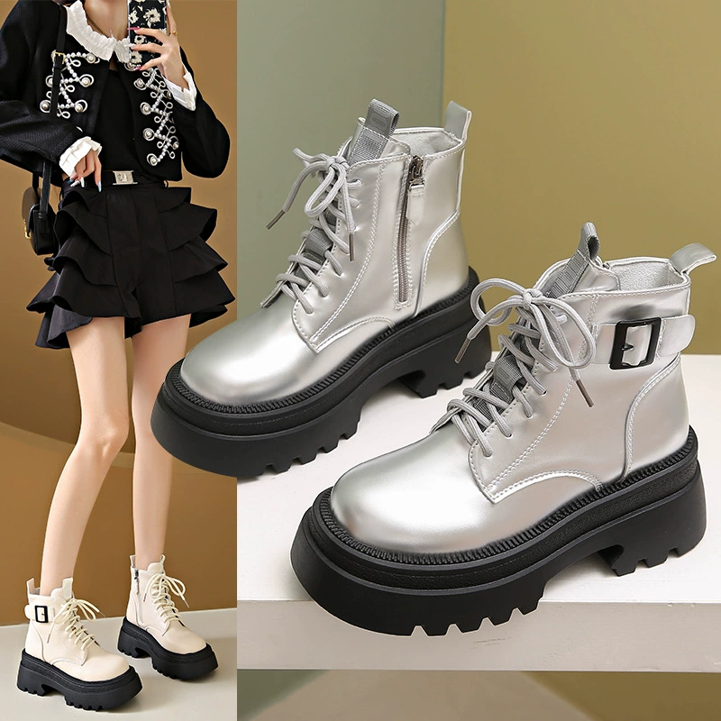 Красивые жареные уличные ботинки Martin женский 2024 осень-зима новый классический английский стиль толстый фон короткие ботинки ботинки наконечные ботинки оптом