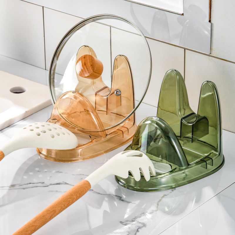Light luxury transparent pot cover rack kitchen table storage rack household spatula soup spoon widened and deepened cutting board storage rack