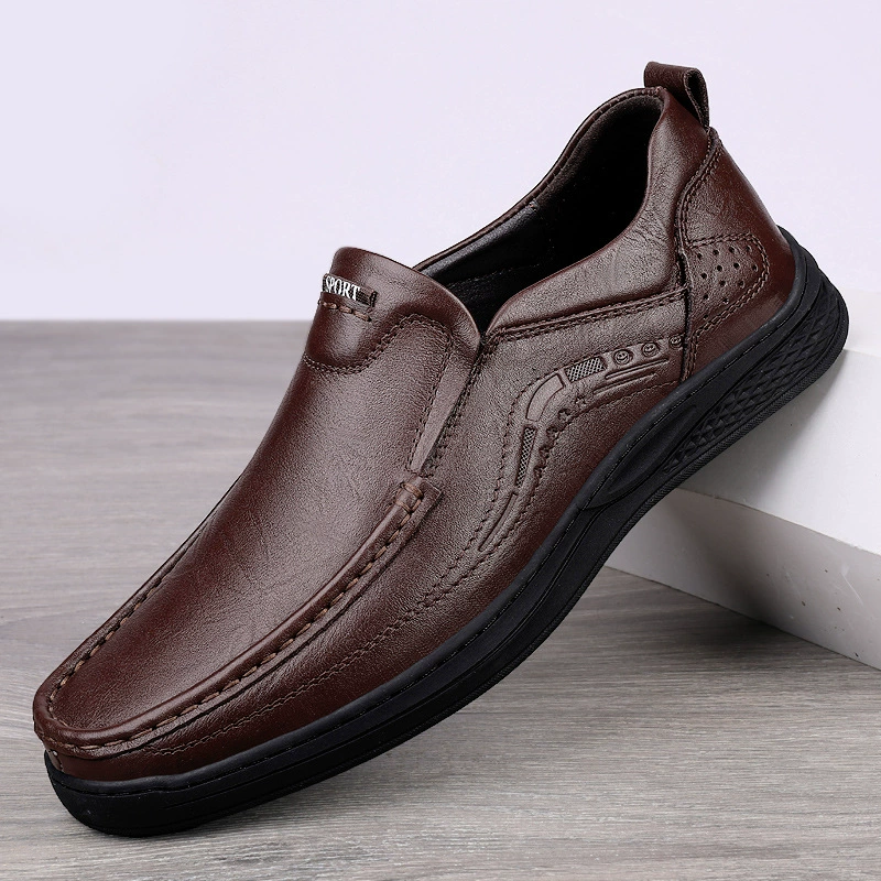 2175, мужская повседневная кожаная обувь, Весенняя универсальная деловая повседневная обувь для джентльмена с низким верхним слоем, с низким верхним слоем