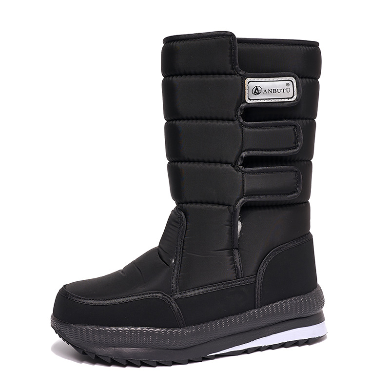 Botas de nieve rusas para comercio exterior, para hombre y mujer, talla grande, forradas con forro polar, gruesas, cálidas, antideslizantes, de algodón para exteriores.
