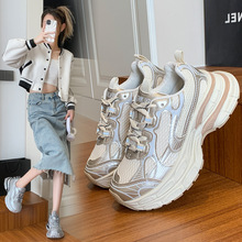 ins韩版新款老爹鞋女2024秋季学生运动跑步鞋休闲厚底增高鞋BL01