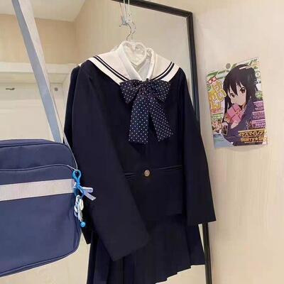 茶茶家jk西装外套原创三粒扣水手服领叠穿外套学院风秋冬西服套装|ru