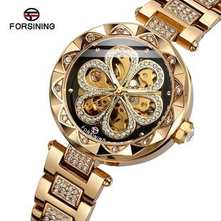 A generation of Forsining automatic hollow fashion women's mechanical watch steel band women's watch