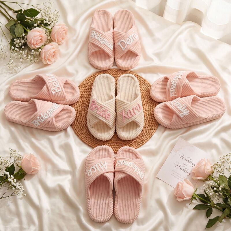Etsy Custom-Made Corduroy Adhesive Letter Indoor and Outdoor Thick-Soled Cotton Slippers for Home Use, Warm Plush Slippers Etsy Custom-Made Corduroy Adhesive Letter Indoor and Outdoor Thick-Soled Cotton Slippers for Home Use, Warm Plush Slippers