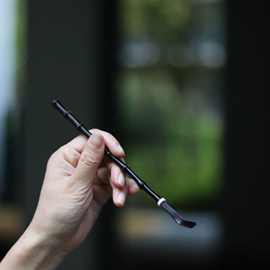 手工竹制茶拨茶扒长柄茶勺紫竹制茶道六君子功夫茶具配件竹制品