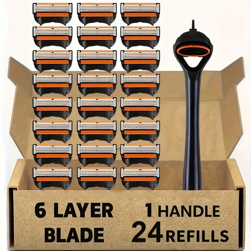 Manufacturer Wholesale Cross-Border 6-Layer Manual Razor Universal 5-Layer Blade Holder Imported Stainless Steel Blades Manufacturer Wholesale Cross-Border 6-Layer Manual Razor Universal 5-Layer Blade Holder Imported Stainless Steel Blades
