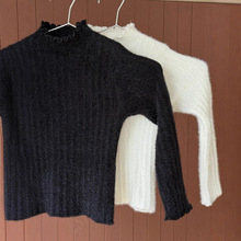 橙乐25【加厚半高领】女童毛衣 纯色半高领软糯打底衫 仿貂绒毛衣