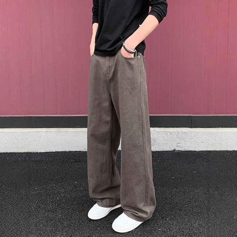 Maillard Pants Brown Jeans American Retro Cleanfit Straight-Leg Micro-Flared Trousers Men's Straight-Leg Trousers