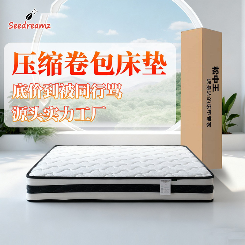跨境卷包独立袋装弹簧床垫真空压缩家用酒店席梦思软床垫