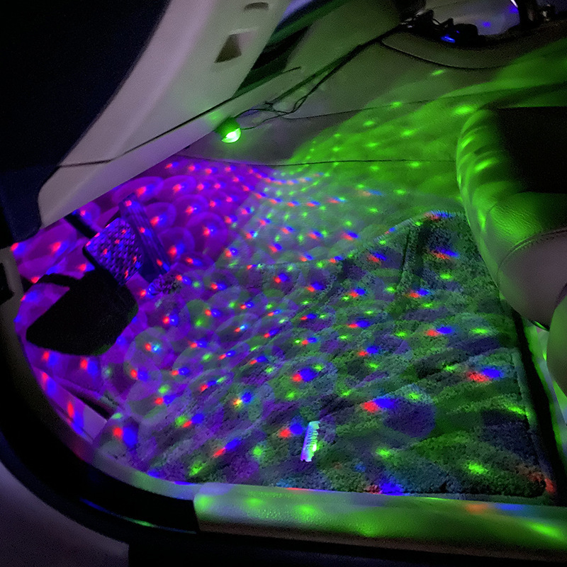 Lámpara de atmósfera interior LED de la estrella de la tierra del automóvil USB mágica lámpara de bola controlada por voz lámpara interior flash
