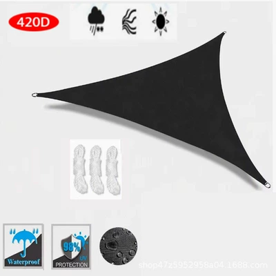 yard renovation! Triangular sunshade sail Avtomobil yan çətirləri - black-2x2x2m