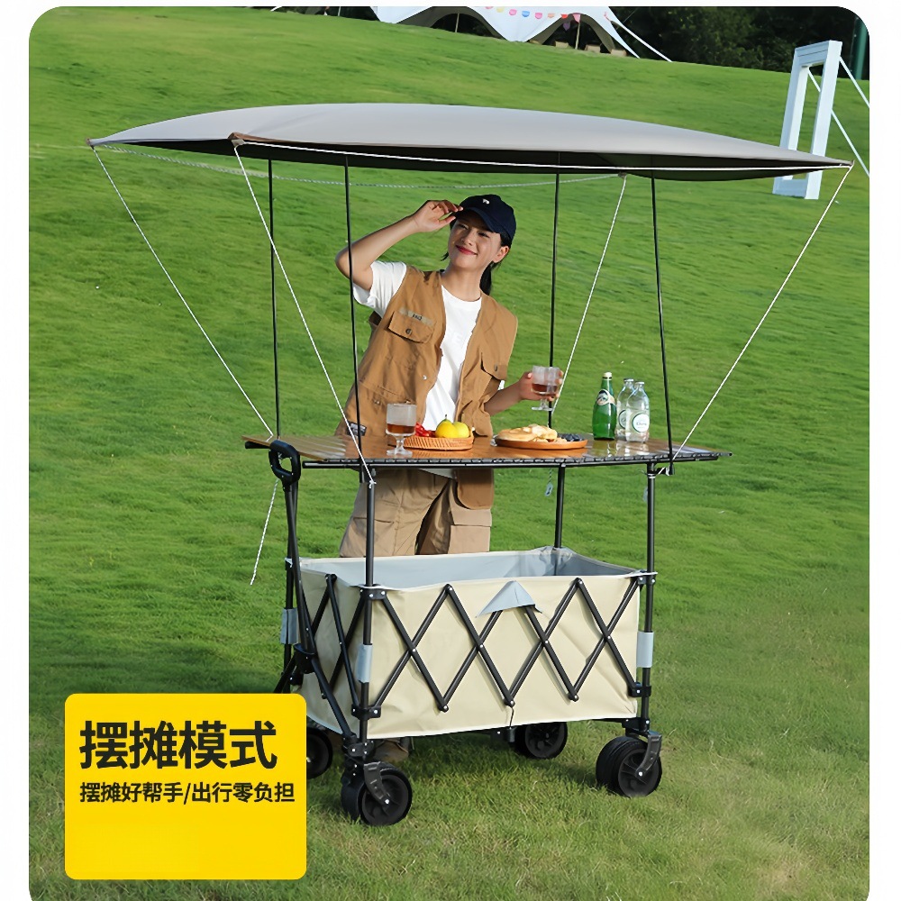 Carros de camping, puestos plegables, caravanas grandes al aire libre, caravanas de picnic, puestos especiales, caravanas