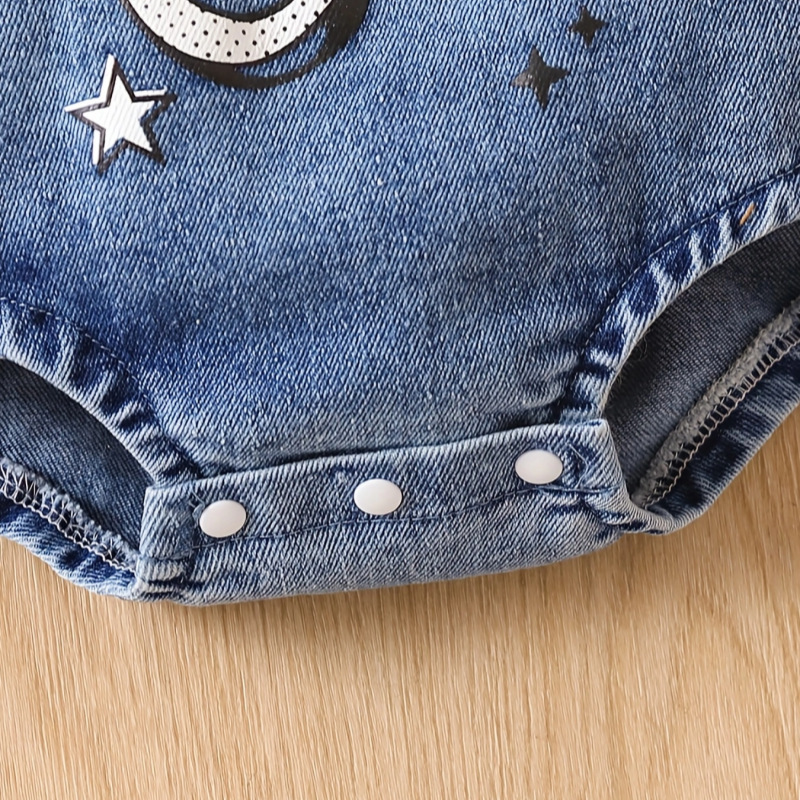 Denim suspenders, bodysuit
