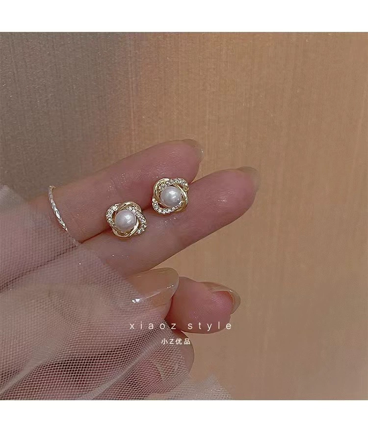 Серебряная игла, модные универсальные серьги из жемчуга, серебро 925 пробы, легкий люксовый стиль, качественный стиль, французский стиль