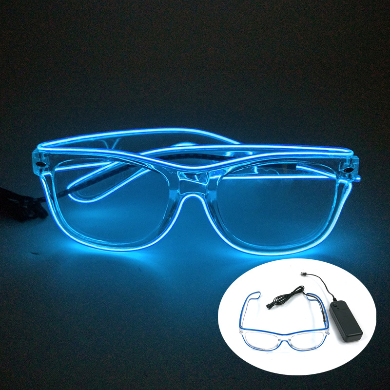 Lentes transparentes LED gafas luminosas de noche bar animador luminoso prop fiestas de música gafas flash LED