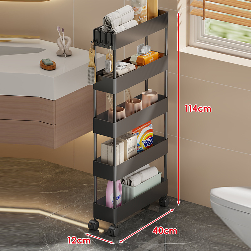 검정색 12CM 5단 수납선반 좁은(표준형)