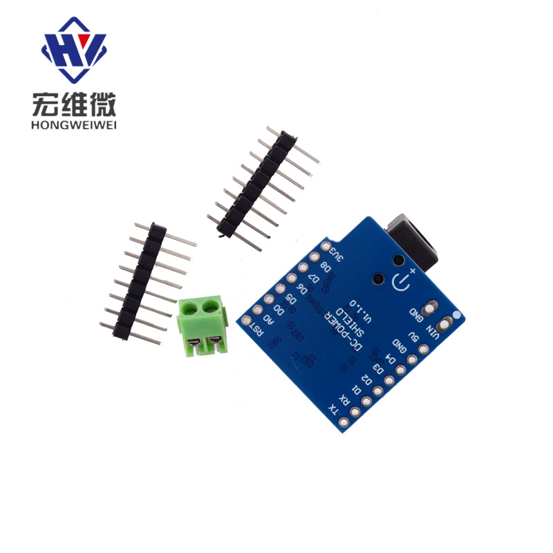 Use DC Power Shield V1.1.0 for the D1 mini development board's DC power screen module