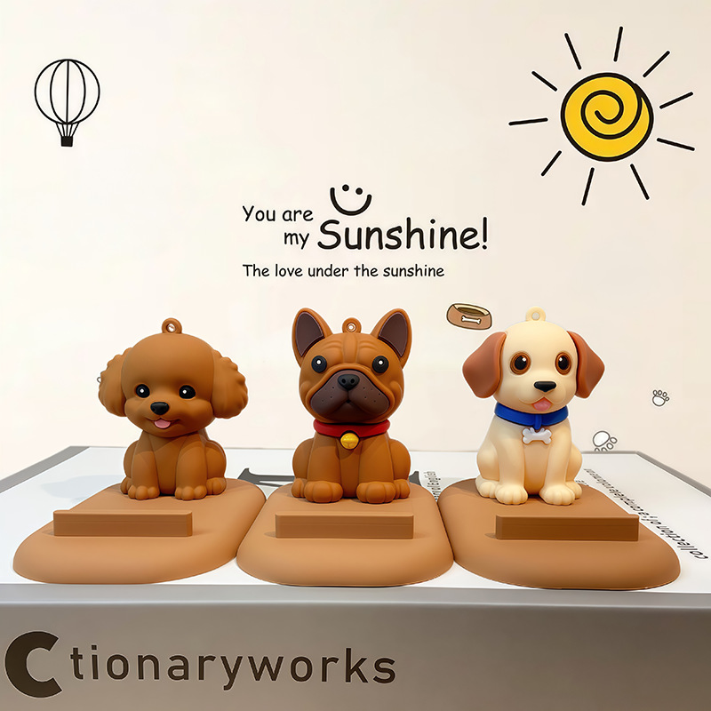 Creative Puppy Phone Stand Desktop Decoration Figurine Ornament_voghion.com