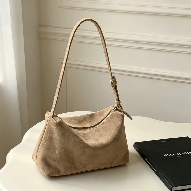 Matte Cowhide Korean Minimalist Underarm Bag, New Vintage Versatile Small Square Bag, Simple Casual Bag, Genuine Leather Women's Bag Matte Cowhide Korean Minimalist Underarm Bag, New Vintage Versatile Small Square Bag, Simple Casual Bag, Genuine Leather Women's Bag