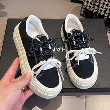 帆布鞋2025多巴胺秋季新款韩版学生厚底鞋子百搭休闲校园风板