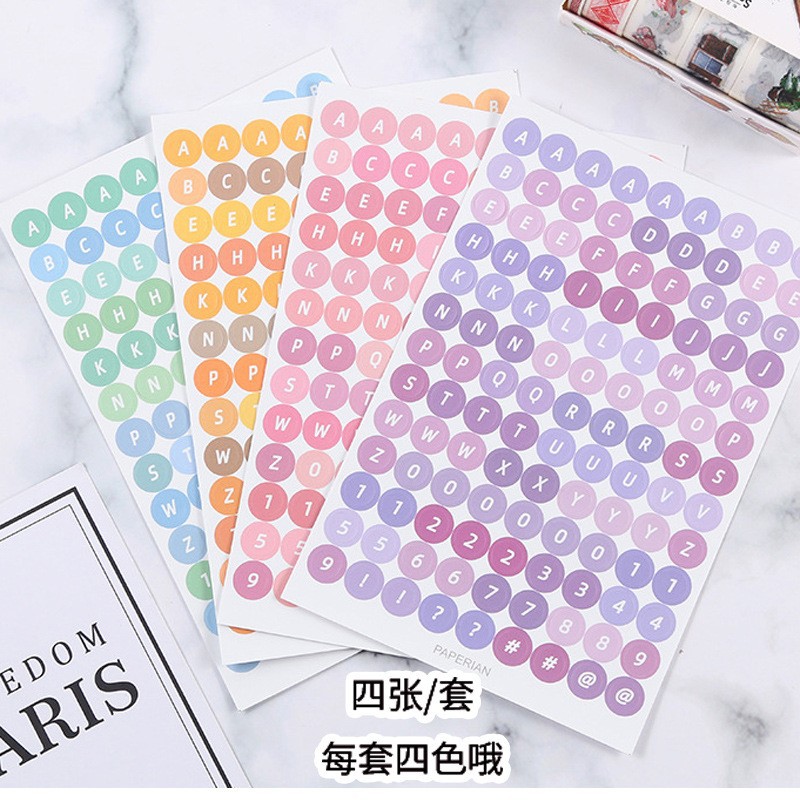 Estilo coreano ins4 piezas digital dot lindo diario pegatinas creativo decorativo material decorativo pegatinas portátiles