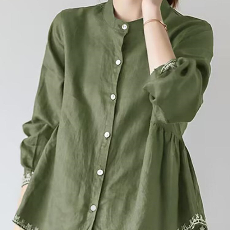 Plus Size 150kg Lace-Trimmed Babydoll Top Shirt for Women, Autumn and Winter, Loose Fit, Slimming Long-Sleeve Shirt 220