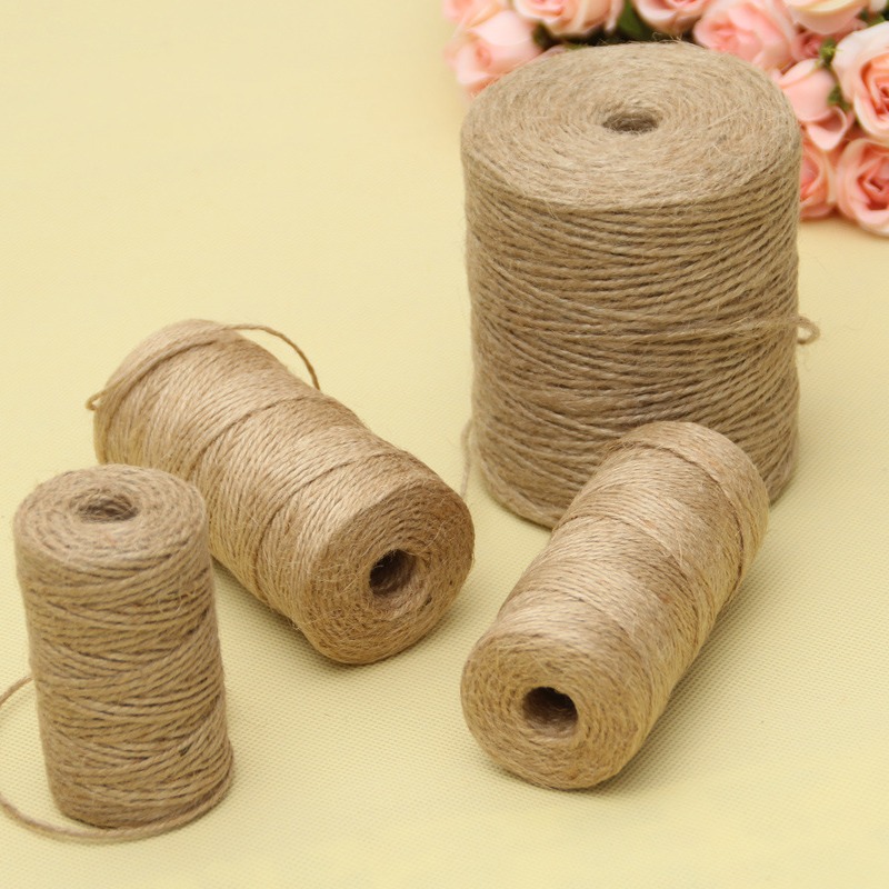 Dos o tres hebras de cuerda de cáñamo fino zakka embalaje de cuerda de embalaje etiqueta cuerda de yute cuerda de cáñamo vinculante deseo