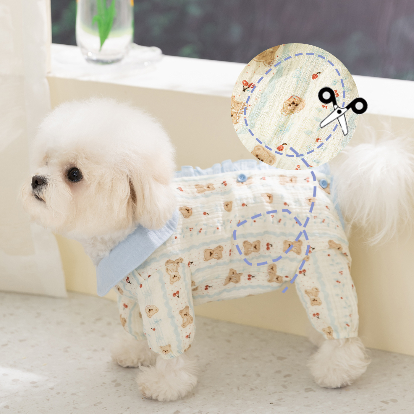 26 primavera y verano delgada cuatro patas abdominal abrigo abrigo abrigo abrigo pijama gato ropa de perro ropa de perros pequeños y medianos image 1