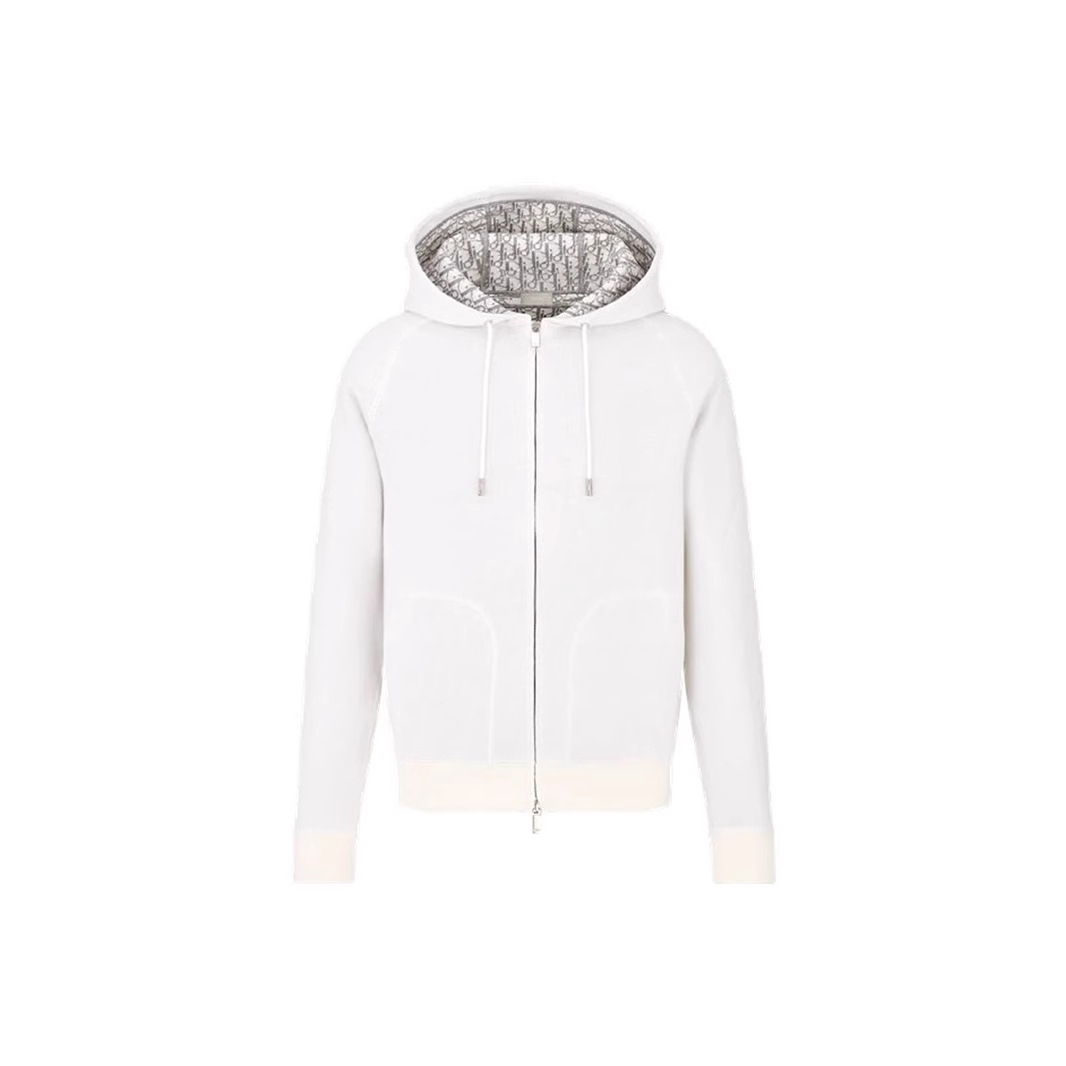 Nanyou High-End D Brand 2025 Spring New Fashionable Letter Logo Jacquard Cashmere Hooded Jacket for Women