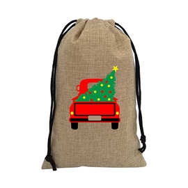 厂家定 做麻布束口袋仿麻抽绳袋大米圣诞节礼品袋收纳包定 制logo