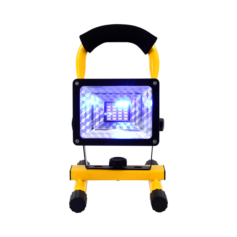 Luz de inundación móvil portátil al aire libre 30W reflector de carga iluminación de emergencia rojo y azul luz de advertencia señal de socorro