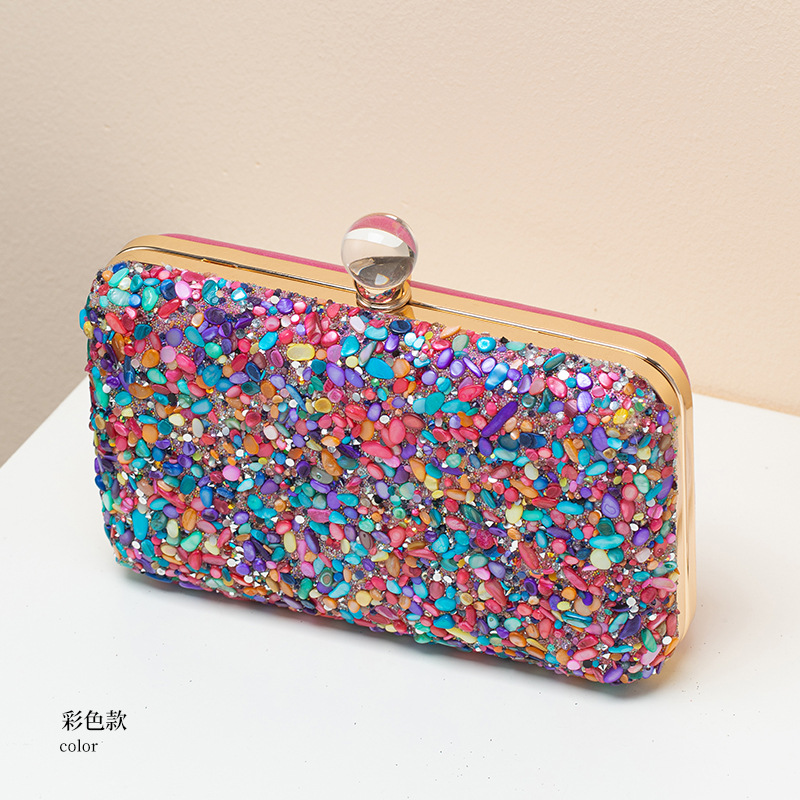Nueva bolsa de banquete de noche de diamantes de imitación moda europea y americana bolso de vestir incrustado en diamantes bolsa cheongsam Socialite bolsa retro comercio electrónico transfronterizo