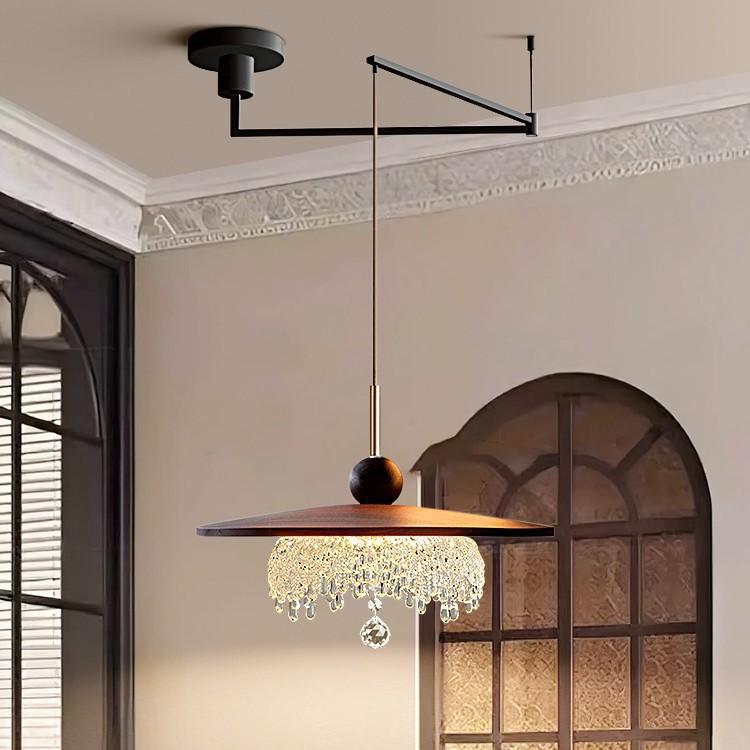 Comedor bar comedor diseño de lámpara de brazo oscilante estilo antiguo francés medieval platillo volador desplazamiento lámpara de mesa atmósfera