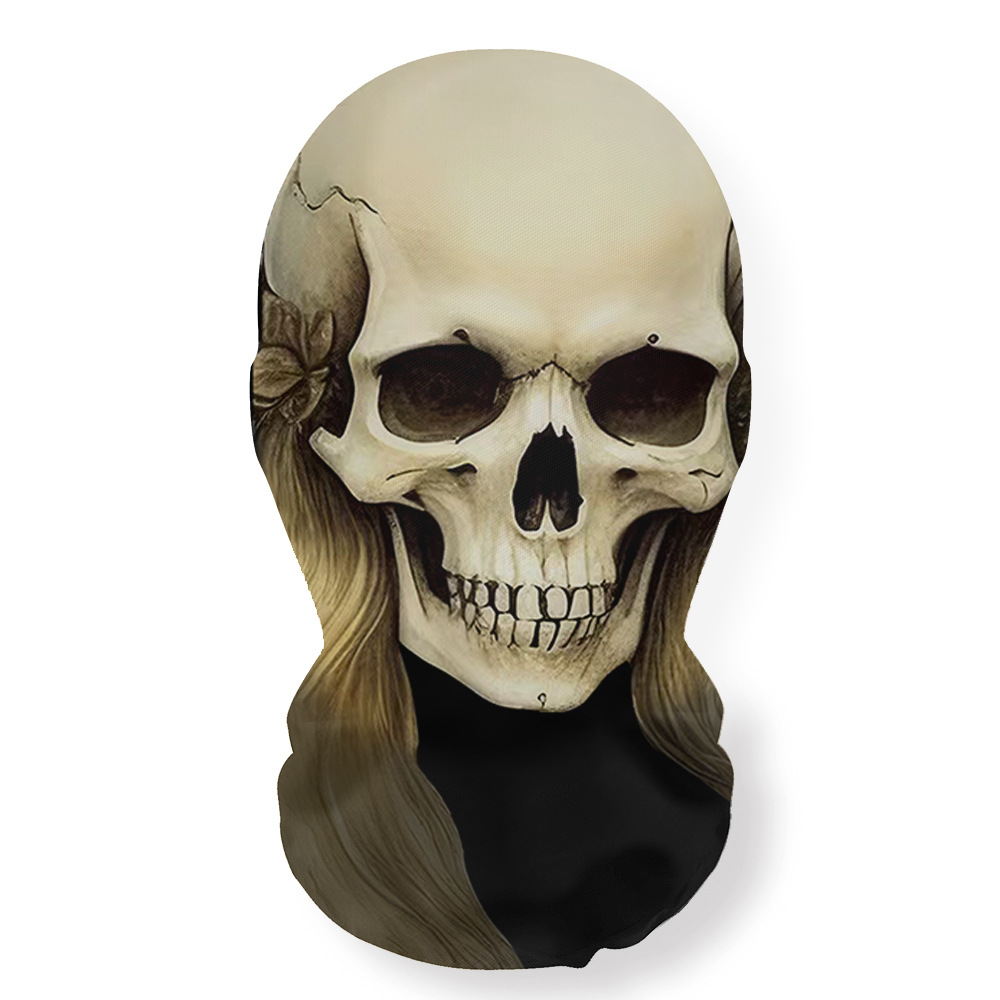 Cross-border Halloween Skull Series props parodia máscaras cubierta de cabeza nuevos productos spot todo el rostro protector solar extraño