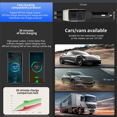 Charger with Built-In Retractable Cable — Mobil şarj cihazları