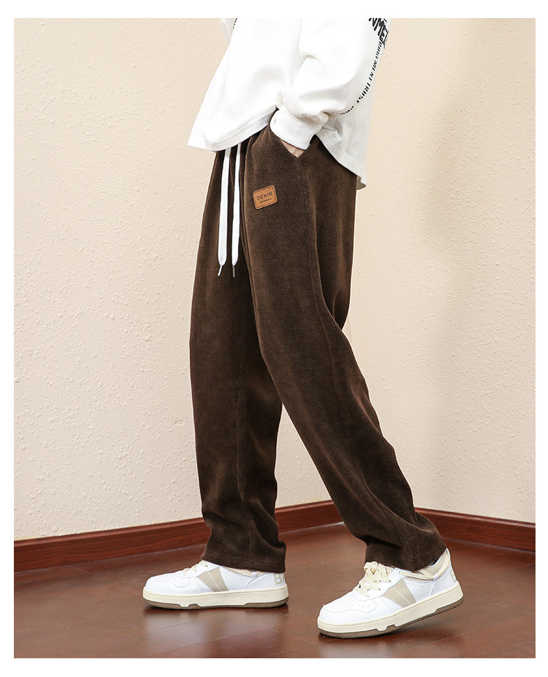 Men's Casual Straight-Leg Relaxed Corduroy Pants