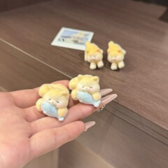 魚を食べるかわいい子猫のヘアピン植毛かわいいガーリーハートサイド前髪クリップカモノハシクリップ漫画ヘアアクセサリー女性用